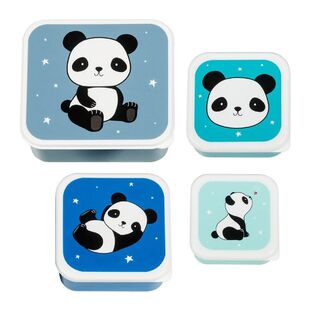 A little lovely company Σετ 4 δοχεία φαγητού Lunch & Snack Box Panda (SBSEPA19)