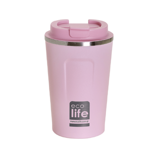 Ecolife Coffee Cup Ποτήρι Θερμός Rose Pink 370ml