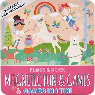 Floss and Rock Magnetic Fun and Games - 4in1 tin - Unicorns 40P3563