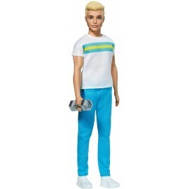 Mattel Barbie Ken 60Th Anniversary Doll In Throwback Workout Look With T-Shirt, Athleisure Pants, Sneakers GRB41 / GRB43