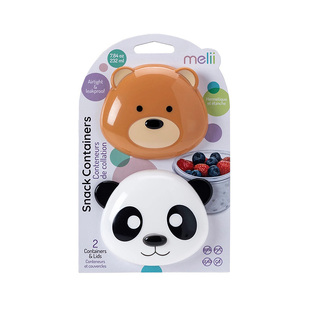 Melii Bear & Panda Πλαστικό Παιδικό Σετ Φαγητού 0.232lt Πολύχρωμο (MEL14700)