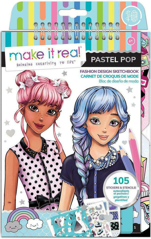 Make It Real Ζωγραφική Fashion Design Sketchbook Pastel Pop (3205)