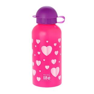 Ecolife Ανοξείδωτο Παγούρι 33-BO-2011 Hearts Pink 500ml (33-BO-2011)