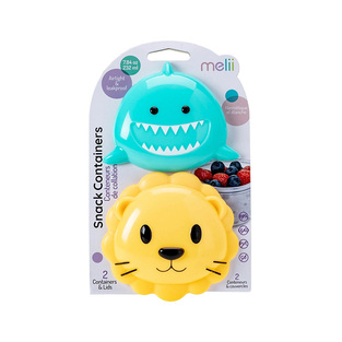 Melii Bulldog & Cat Πλαστικό Παιδικό Σετ Φαγητού 0.232lt Πολύχρωμο 2τμχ