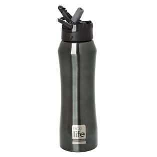 Ecolife Black Thermos 550ml | Eσωτερικό Καλαμάκι