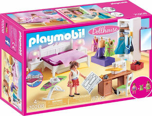 Playmobil Dollhouse Υπνοδωμάτιο με Ατελιέ Ραπτικής (70208)