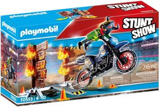 Playmobil Μηχανή Motocross Με Φλεγόμενο Τοίχο (70553)