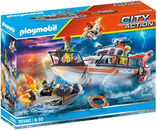 Playmobil City Action Επιχείρηση Πυρόσβεσης Με Σκάφος Διάσωσης (70140)